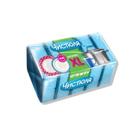 Губка д/посуды  5шт XL Крупнопористые Чистюля 70х100х30мм (60/240)*