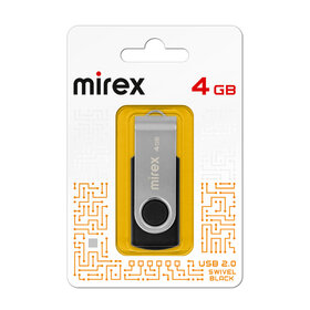 Флэш-диск Mirex 4GB Swivel черный
