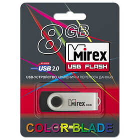 Флэш-диск Mirex 8GB Swivel черный