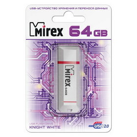 Флэш-диск Mirex 64GB Knight белый