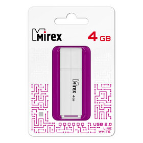 Флэш-диск Mirex 4GB Line белый
