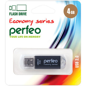 Флэш-диск Perfeo 4GB E01 металл черный