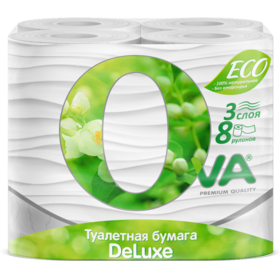 Бумага туалетная Ova 3сл Deluxe 8шт (12/192)
