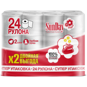 Бумага туалетная SunDay 2сл 24шт (6/60)