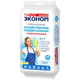 Салфетки влаж хозяйственные 80шт 6в1 Смарт (20)