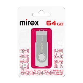 Флэш-диск Mirex 64GB Swivel белый