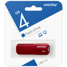 Флэш-диск SmartBuy 4GB Clue бордовый