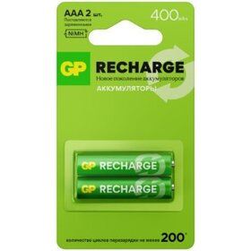 Аккумулятор NiMh R 3 400мАч GP Recharge 2xBL (16/96)