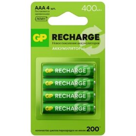 Аккумулятор NiMh R 3 400мАч GP Recharge 4xBL (32/192)