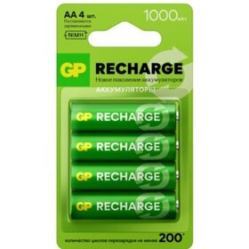 Аккумулятор NiMh R 6 1000мАч GP Recharge 4xBL (32/192)