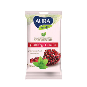 Салфетки влаж  15шт  освежающие Aura Тропический коктейль (55/110)*