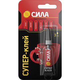 Суперклей 3гр сверхпрочный СИЛА (12/288)